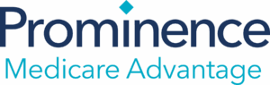 Prominence Medicare Advantage logo with navy wordmark and teal diamond accent